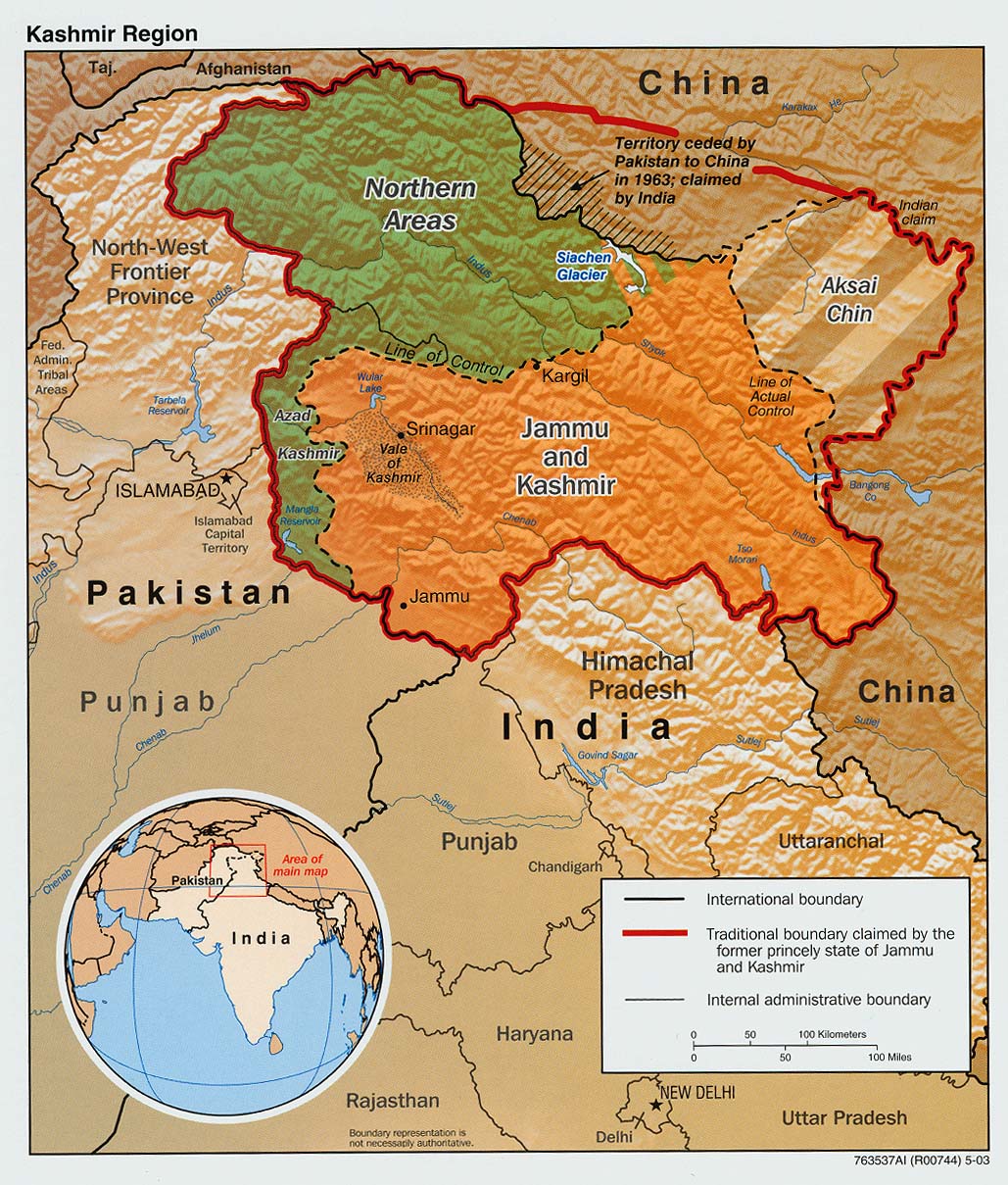 World Map Kashmir
